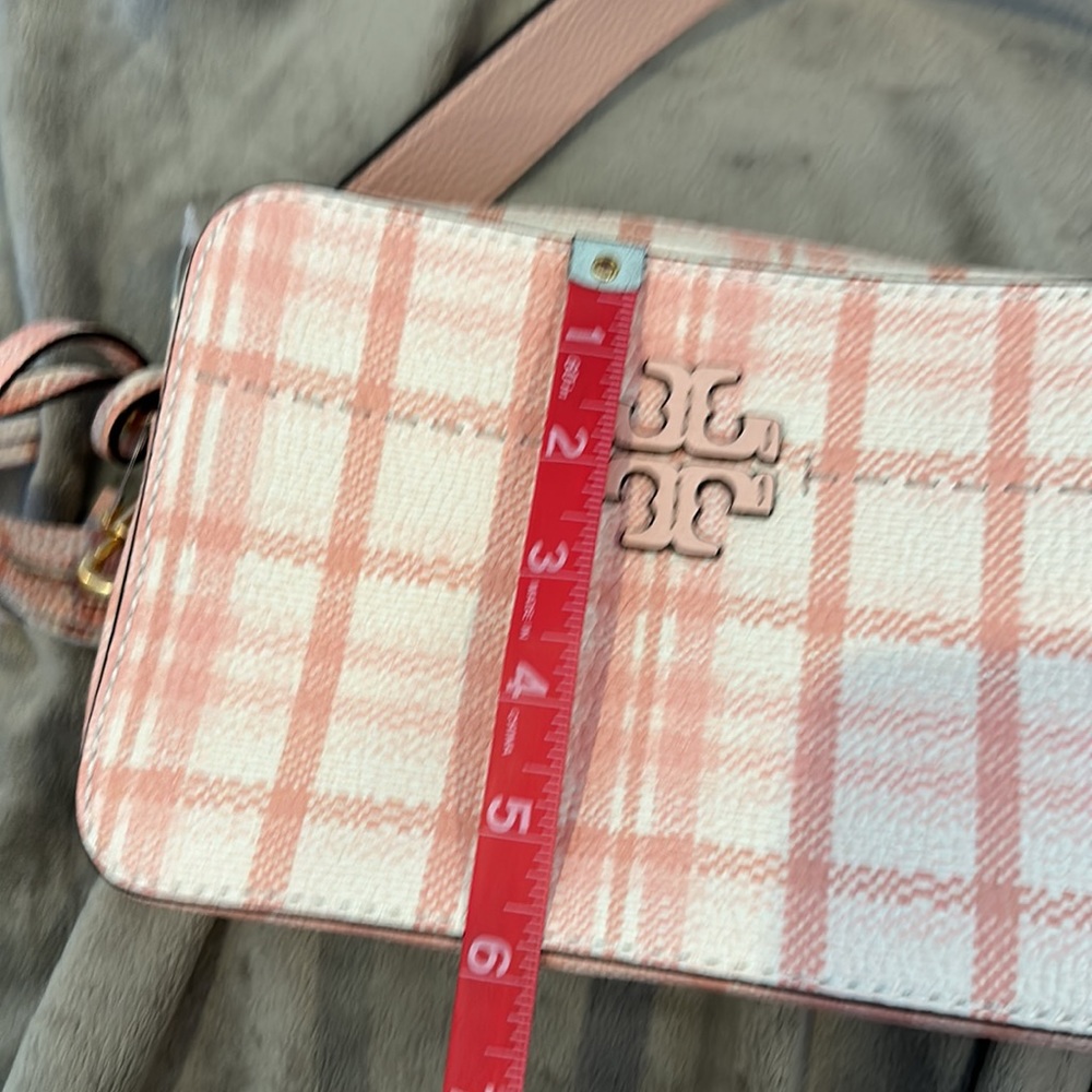 NWT Tory Burch blush plaid crossbody - Picture 9 of 11
